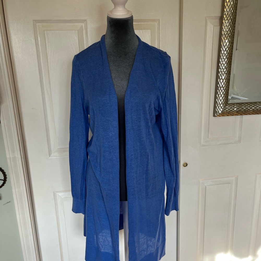 LOFT Periwinkle Blue Open Front Cardigan